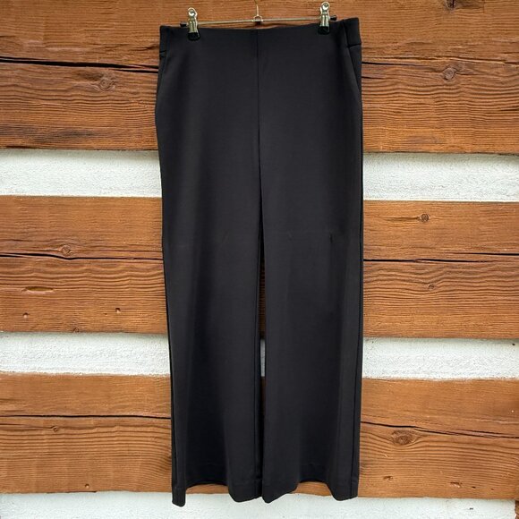 CHICO’S Black Pants. Knit, Wide Leg, Pull-on, Stretch Sz 0 US S/4. EUC - Picture 1 of 13